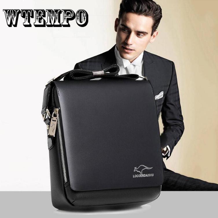 Messenger Shoulder Bag Men Leather Briefcase Casual Business Crossbody Handbag