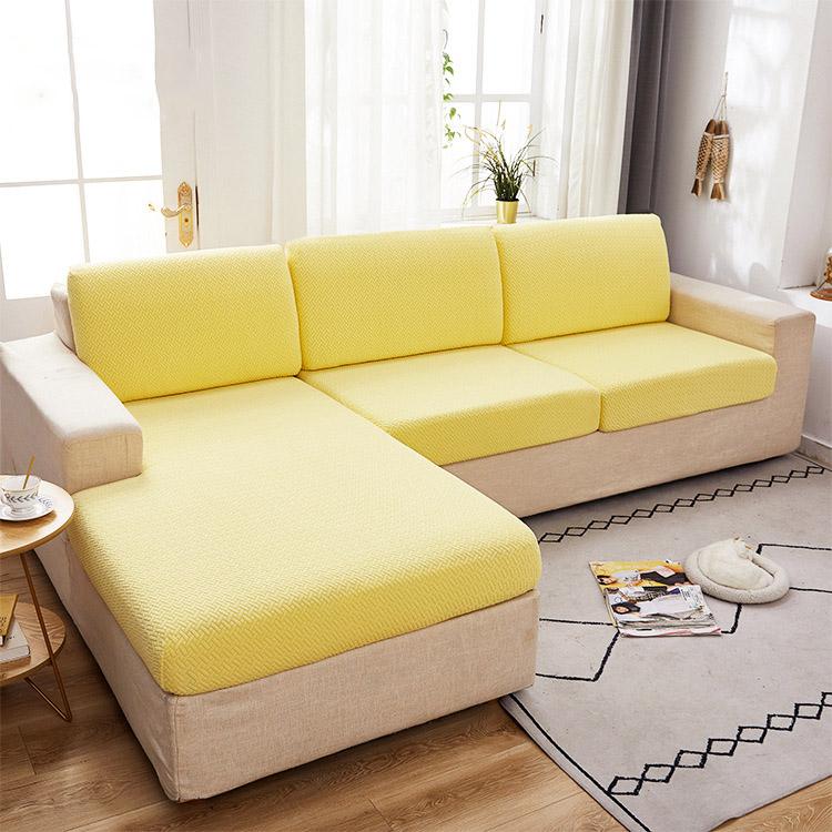 Furniture Protective Cover Jacquard Thickened Sofa Cushion Cover Corner Sofa Cushion Cover Elastic Solid Color Sofa Cover