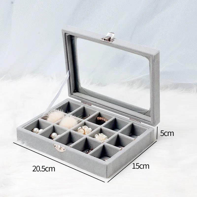 Jewelry Storage Box Dust-proof Transparent Large-capacity Hand Jewelry Stud Necklace Portable Exquisite Display Jewelry Box