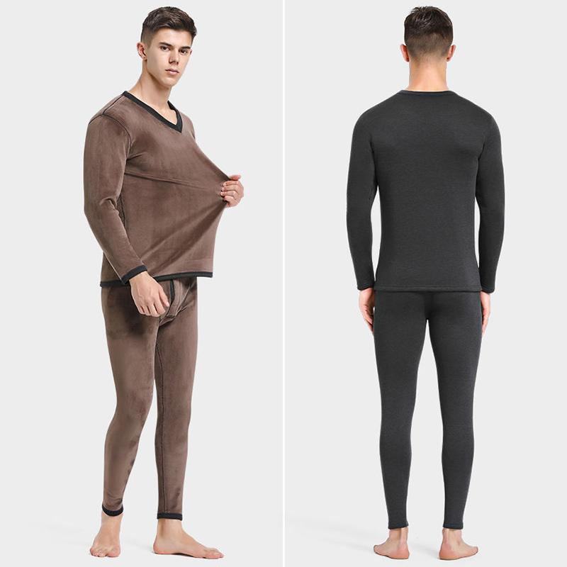 Men Winter Thermal Underwear Autumn Clothes Tight Suit Thicken Windproof Comfortable Lining Long Sleeve High Elasticity Tracksuit Wearable Versatile