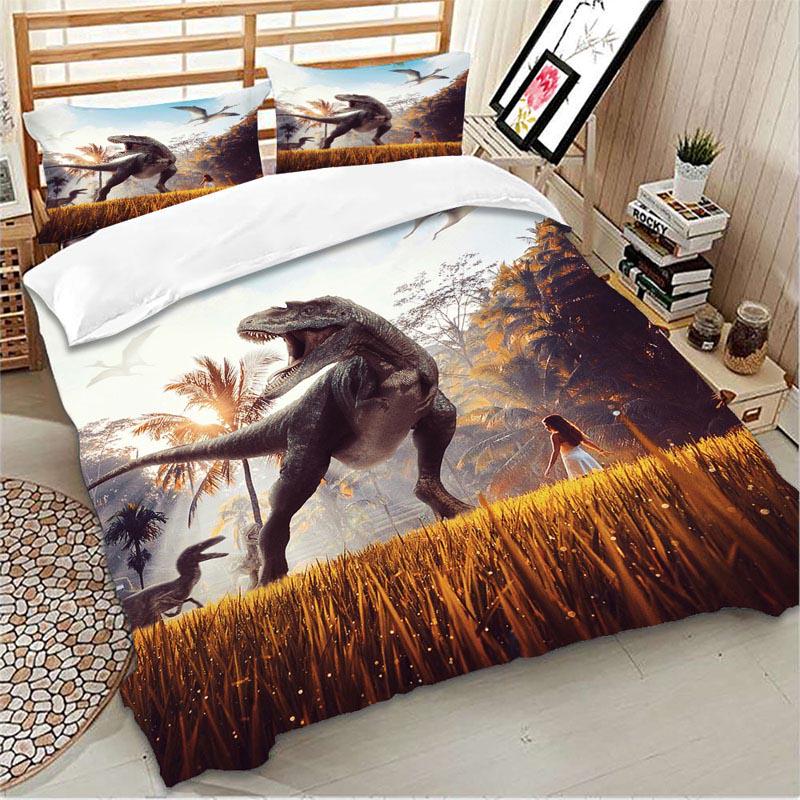 Quilt Set 3pcs Prehistoric Monster  Dragon Bedding Set 3D Duvet Cover Sets Home Textile