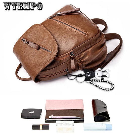 Backpack Women Pu Leather Female Backpacks Teenage School Mochila Feminina Rucksack Mochilas