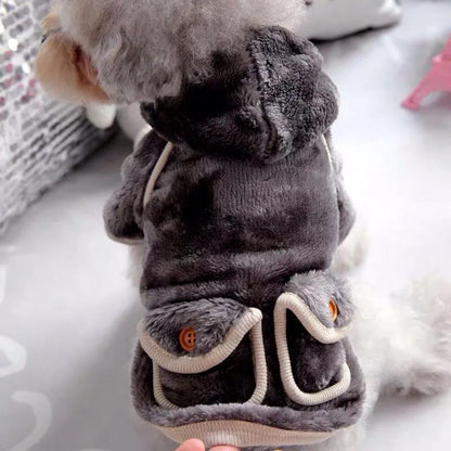 Dog Clothes Autumn and Winter Pet Cotton Coat Thick Warm Pet Pajamas