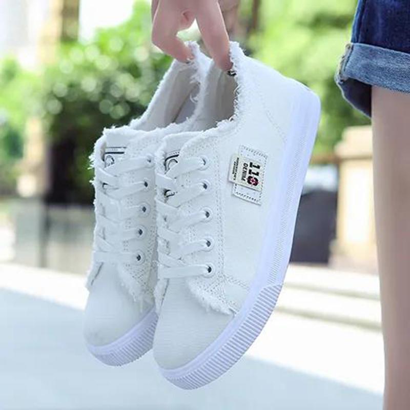 Women Non-slip Denim Shoe Tennis Canvas Shoes for Girls Sneakers Classic Breathable Shoes