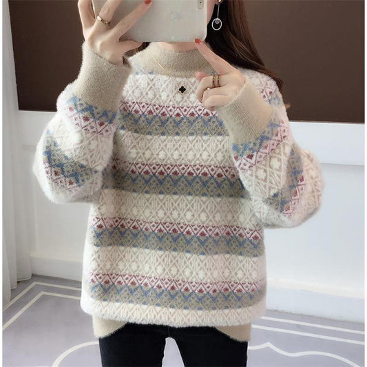 Women Oversized Knitted Sweater Batwing Sleeve Pullover Loose Outwear Tops