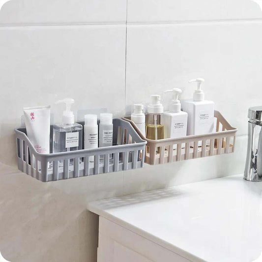 Bathroom Shelf Organizer Shower Shelves Wall Mount Kitchen Storage Basket Cosmetic Corner Rack Shampoo Holder Bath Accessories