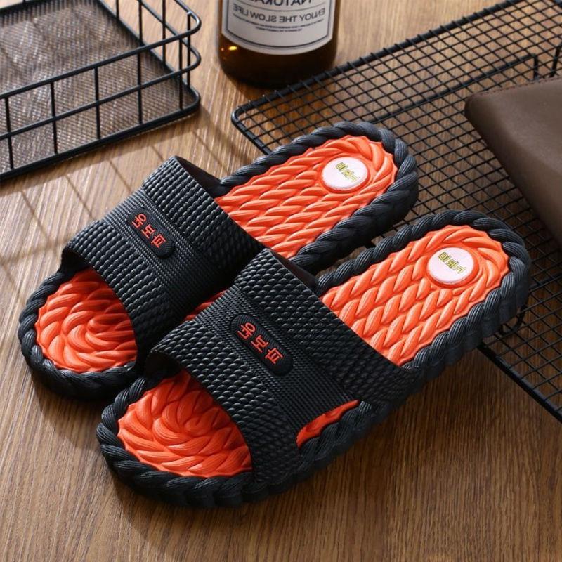 Korean Style Clearance Men's Slippers Summer Home Indoor Massage Leisure Sandals and Slippers Deodorant Non-slip Men's Outer Wear Tide Shoes