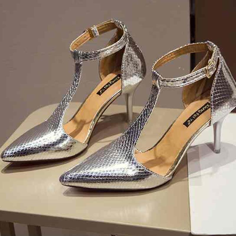 European and American Fashion High-heeled Sandals Female Stiletto Spring and Autumn Pointed Sexy Hollow Fairy Shoes Temperament Single Shoes