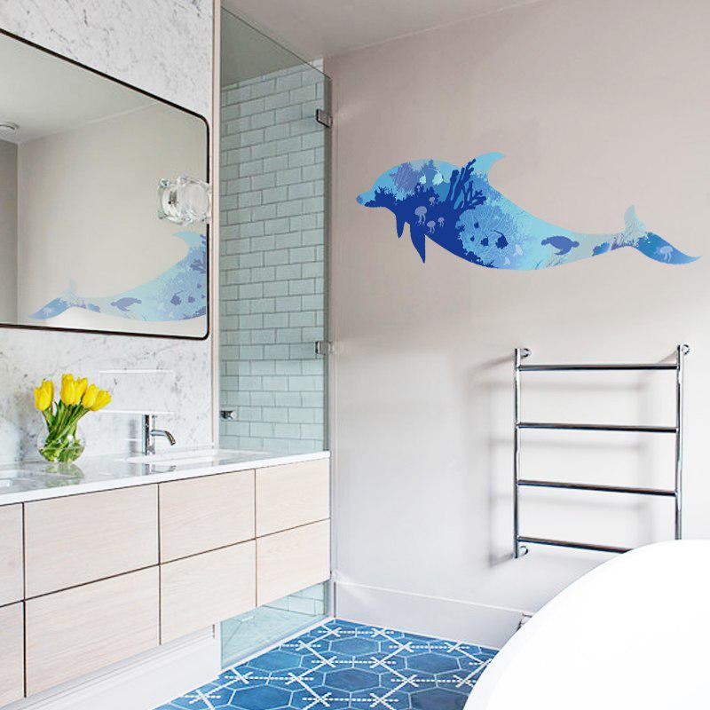 [Wall sticker ]3d Dolphin Silhouette Wall Stickers For Kids Rooms Baby Bedroom Bathroom Toilet Wc Ch