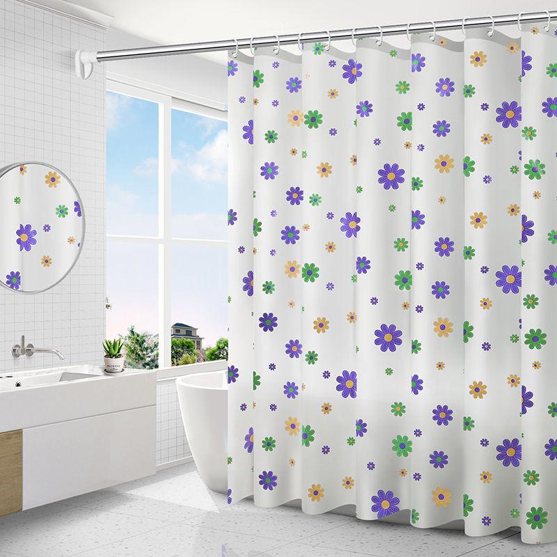 Modern and Stylish Thickened Waterproof Shower Curtain Home Bathroom Decoration with Hook