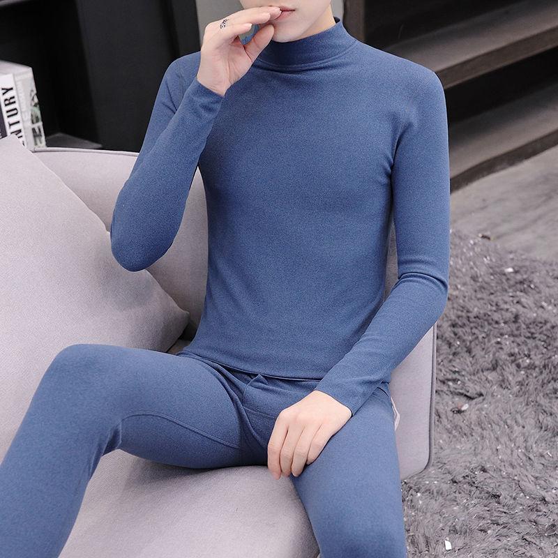 Men's Thermal Underwear Set Double Sided Velvet Self Heating Primer for Young and Old People