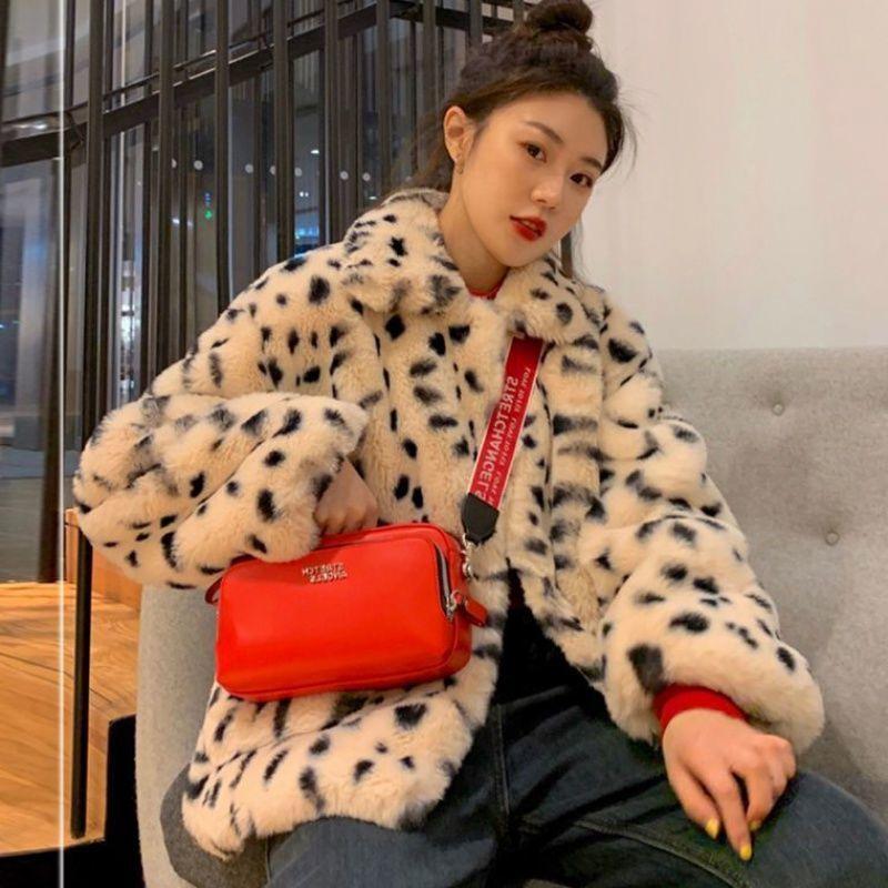 Winter Korean Style Loose Trend Style Ladies Faux Fur Plush Jacket