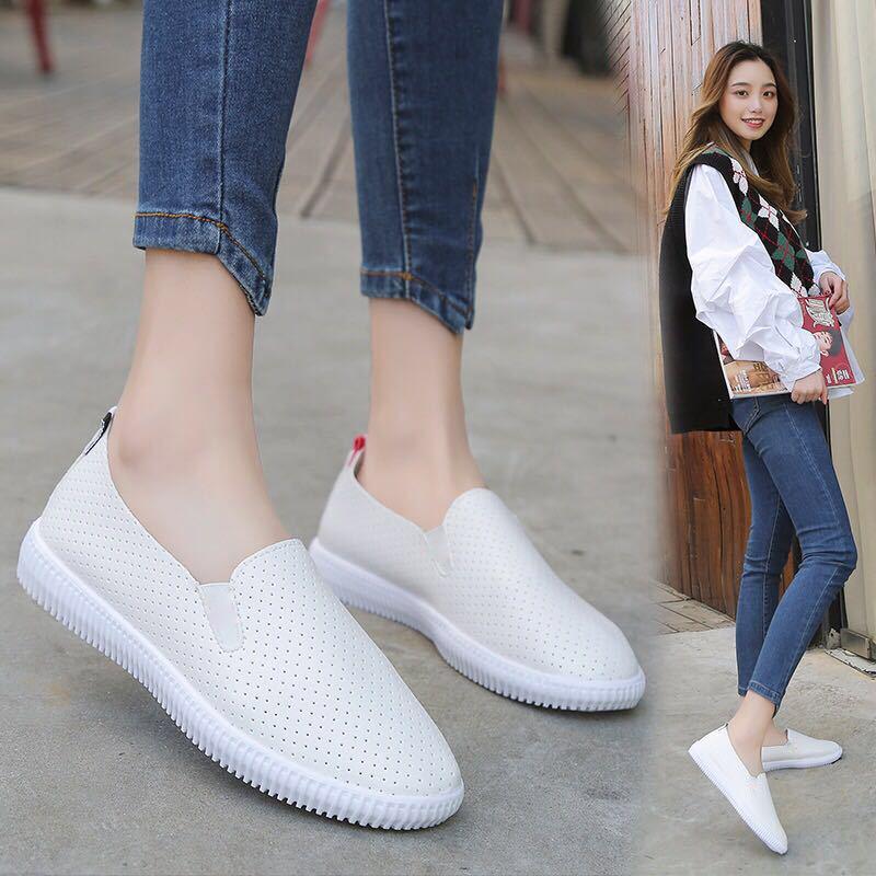 Korean Version of All-match Classic White Shoes Lazy Shoes One-step Breathable Women's Shoes