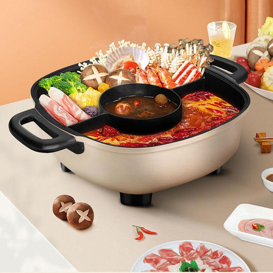 Electric Cooker Household Multifunctional Frying and Roasting Machine One Large Capacity 6L Electric Pot Yuanyang Pot