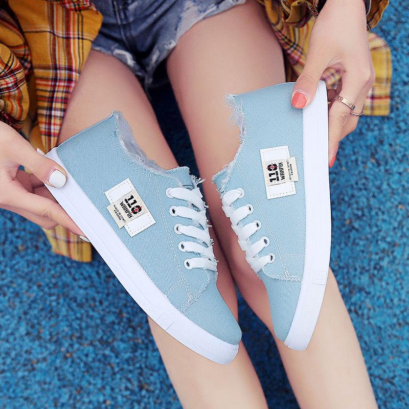 Women Non-slip Denim Shoe Tennis Canvas Shoes for Girls Sneakers Classic Breathable Shoes