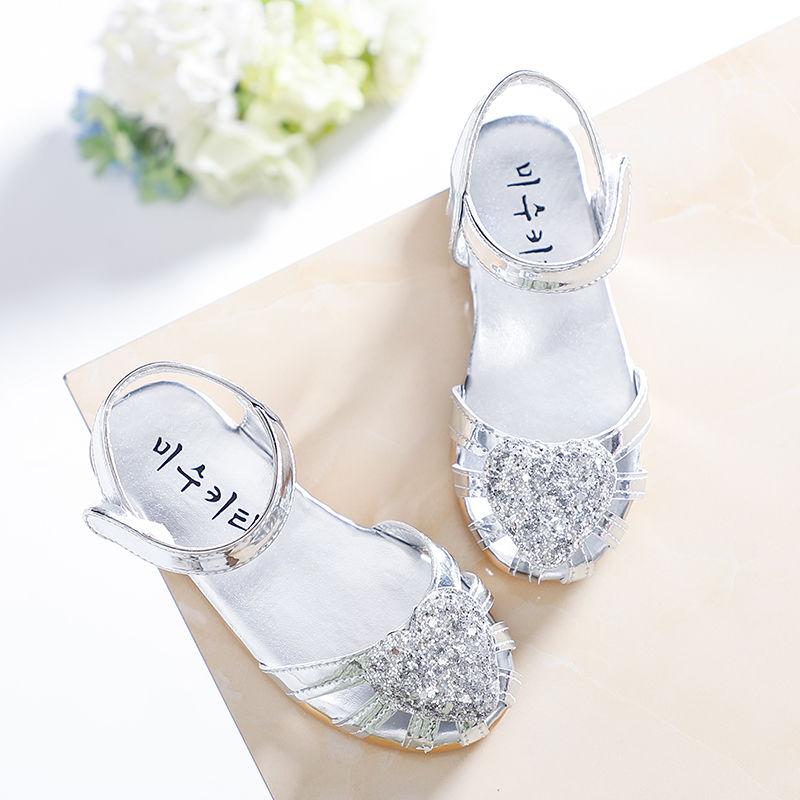 Girls Sandals Princess Shoes Summer Beach Shoes Non-slip Soft Bottom Baotou Sandals Baby Sandals