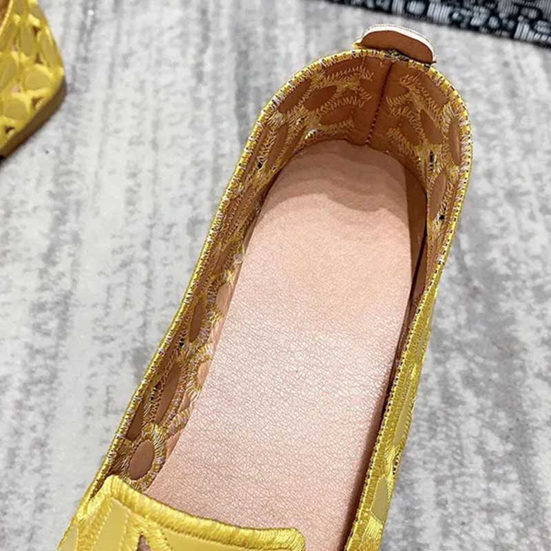 Large Size Square Toe Peas Shoes Women's Spring and Summer Single Shoes Flat Shoes Soft Bottom Comfortable Pumps