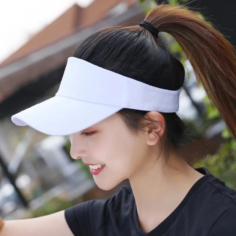 Empty Top Peaked Cap Women's Summer Sunscreen Protective Hat Anti-UV Outdoor Leisure Sports Baseball Cap Solid Color