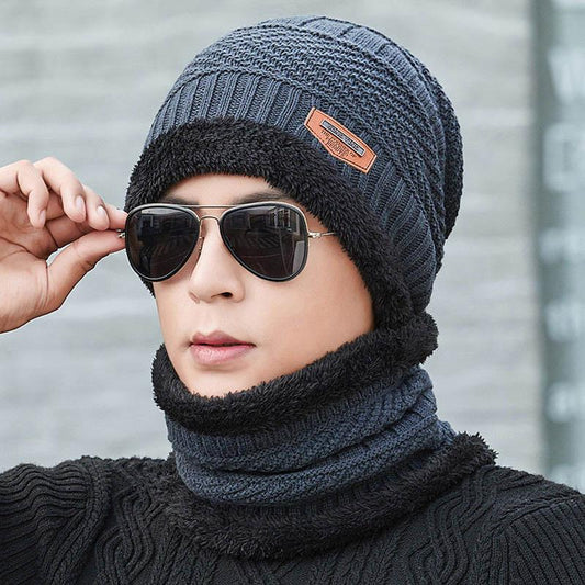 Neck Warmer Winter Hat Scarf Knit Beanie Cap for Men and Women Thick Knitted Arrow Sign Hat