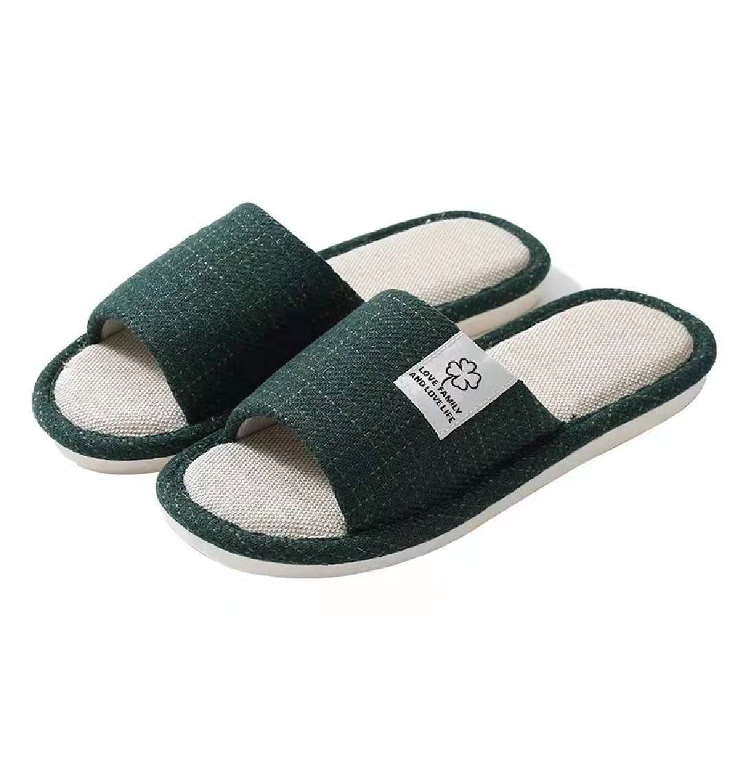 Linen Slippers Men and Women Net Red Home Living Room Slippers Home Four Seasons Floor Slippers Guest Slippers