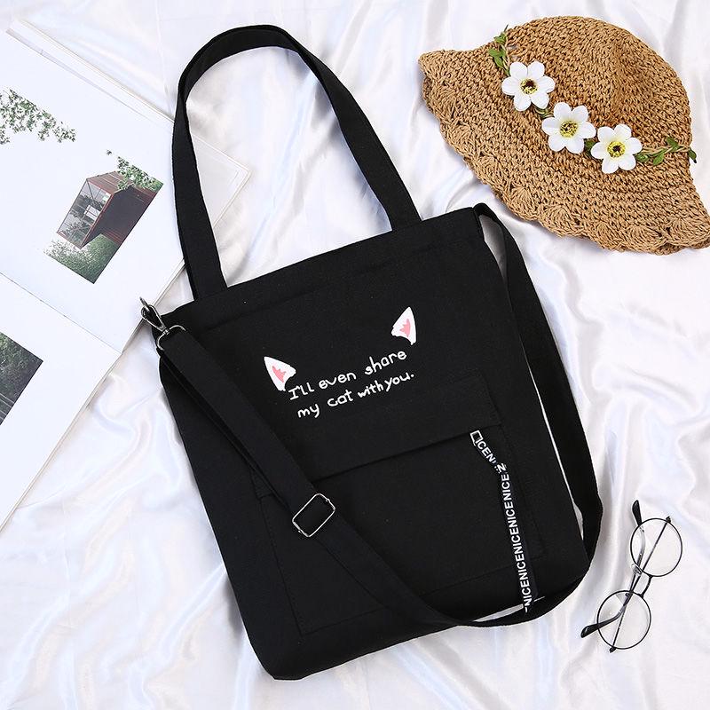 Girl leisure student lovely artistic female single shoulder canvas bag portable inclined cross bag