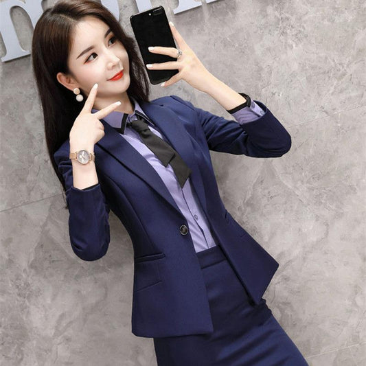 Work Wear Professional Attire Female Suit Two-piece Suit Formal Temperament Overalls Work Clothes Suits Slim and Slim Soft Fabric