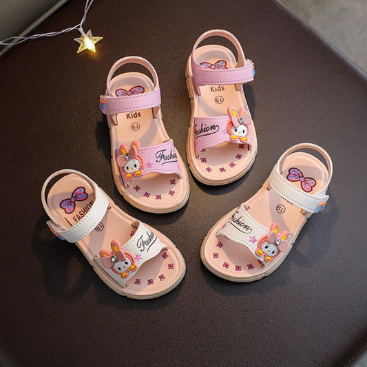 Girls' Sandals Summer Princess Shoes Baby Fashion Soft-soled Shoes Little Girls Open-toed Beach Shoes