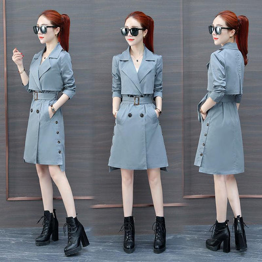 Large size Woolen coat Spring and Autumn Large Size Woman's clothing Long Sleeve Warm Windbreaker