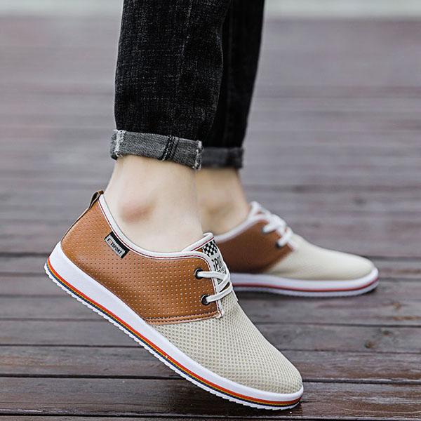 Summer Men's Casual Shoes  Trend Breathable Mesh Shoes Hollow