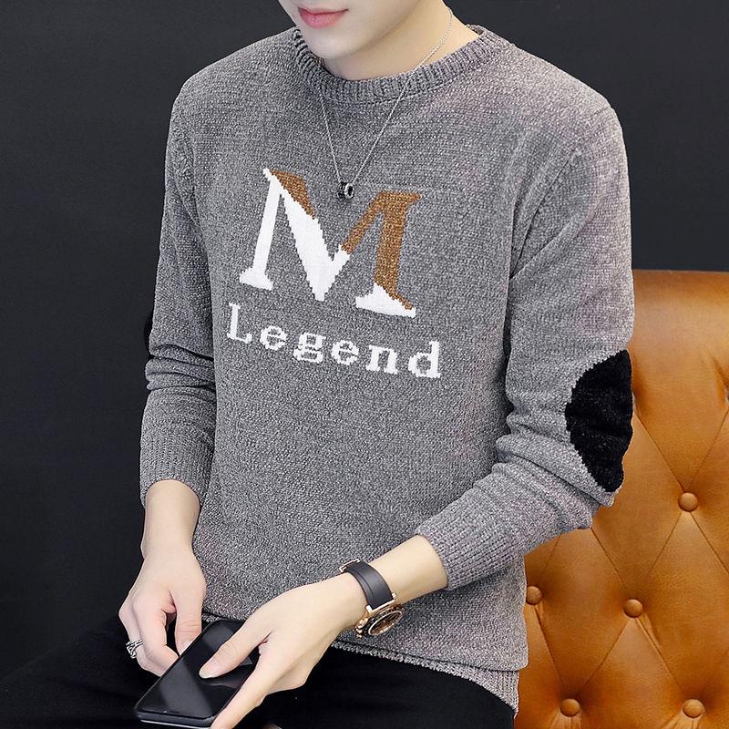 2019 Autumn Mens Sweater O-Neck Cool Axe Print Knitting Mens Sweaters and Pullovers Men Pullover Men