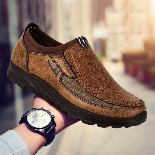 Fashion Men‘s Winter Leather Casual Shoes Breathable Antiskid Loafers Moccasins