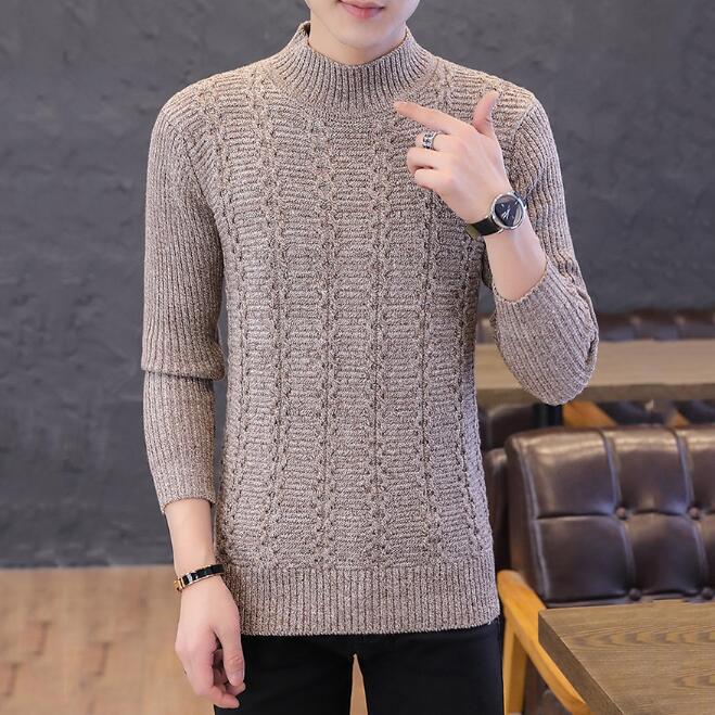 Cashmere Sweater Men Brand Clothing 2019 Autumn Winter Slim Warm Sweaters Turleneck Pullover Men Top