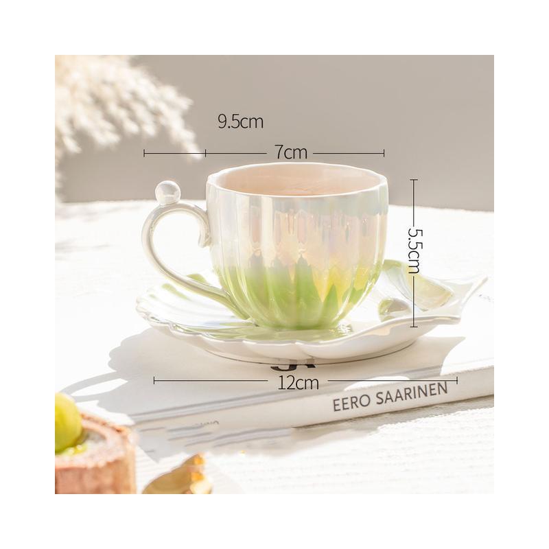 Japanese-style Pearl Shell Mug High-value Coffee Cup Female Summer Afternoon Tea Cup Hospitality Home Water Cup Set