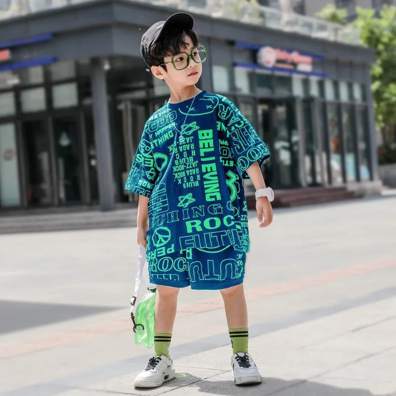 Boys' Summer Suits Handsome Children's Summer Short-sleeved Children's Sports Boys' Children Clothing