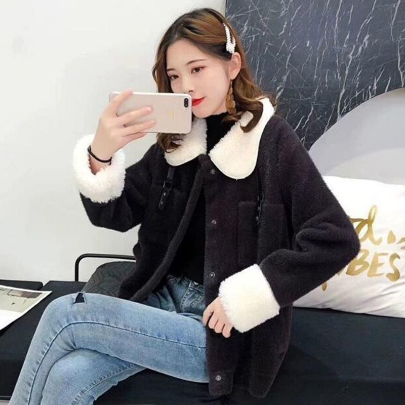 Casual Autumn and Winter Knitted Cardigan Lapel Long-sleeved Thick Sweater Short Fashion Jacket