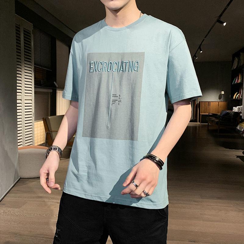 Men's Short-sleeved T-shirt Loose Cotton Half-sleeved T-shirt Summer New Style