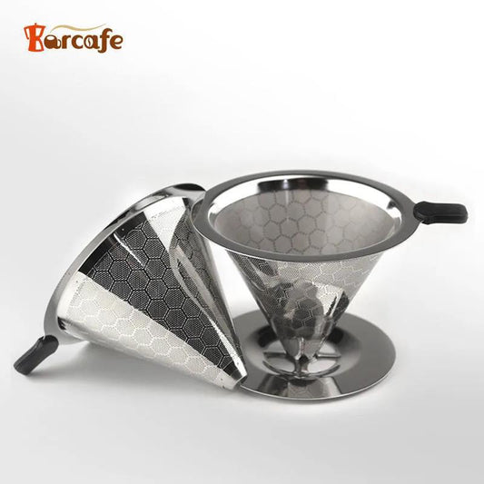 Coffee Filter 304 Stainless Steel Double Drip Filter Coffee Filter Hand Coffee Maker Filter Ultra-fine Mesh