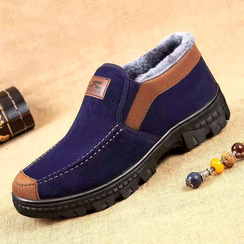 Winter Warm Shoes for The Elderly Thickened Non-slip Cotton Shoes Middle-aged and Elderly Casual Shoes Cloth Shoes Men