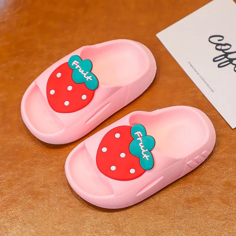 New Cute Kids Slippers Fruit Children Baby Home Slippers Waterproof Breathable Non-slip Boys Girls Home Shoes Cute