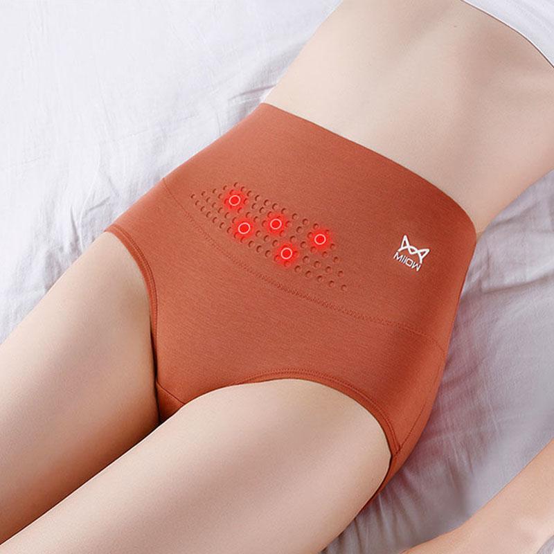 3-pack Women's High-waist Cotton Panties Graphene Antibacterial Bottom Crotch Thermal Underwear Postpartum Belly Shaping Briefs