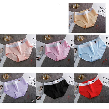 7 Pairs of Women's Cotton Underwear Sexy Female Student Korean Style Briefs