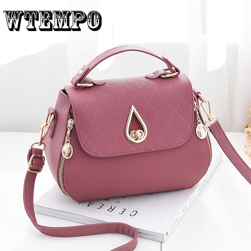 Women's Handbags PU Leather Fashion Lady Water Drop Lock Shoulder Bag Crossbody Bag Female Totes