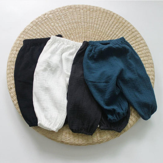 Children's Pants Summer Boys' and Girls' Mosquito Repellent Pants and Light Pants with Breathable Pleats Leggings Pants