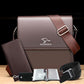 Messenger Shoulder Bag Men Leather Briefcase Casual Business Crossbody Handbag