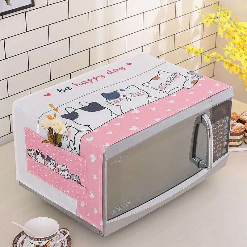 Microwave Oven Cover Cover Oil-proof Dust-proof Cloth Universal Cover Towel Oven Household Cotton and Linen Cover