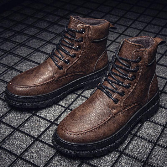 High-top Leather Shoes Men Work Boots Male Martin Boots Men Desert Boots Casual Men's Shoes