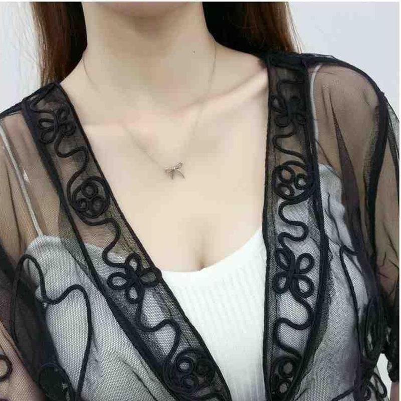 1 PCS Lace Chiffon Cardigan Thin Shawl WomenSun Protection Summer Short Coat Top