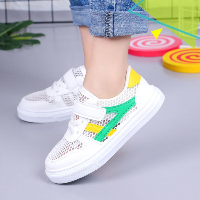 Breathable Net Shoes for Boys and Girls Summer All-match White Shoes Children's Board Shoes Mesh Sports Shoes Student Shoes