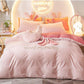 Thickened Crystal Velvet Coral Velvet Four-piece Set Winter Plus Velvet Warmth Double-sided Flannel Bed Sheet Quilt Cover Pillowcase Bedding