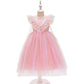 Girls Frozen Dress Aisha Princess Dress Summer Children Rainbow Tutu Skirt Gradient